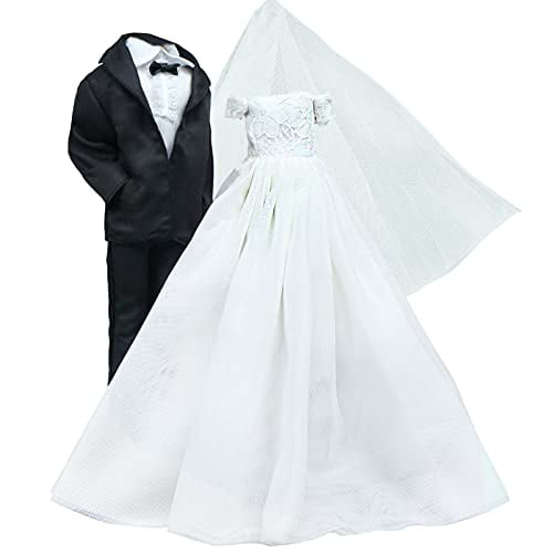 4 x Fashion Princess Dress/Wedding Clothes/Gown+veil For 11.5in.Doll
